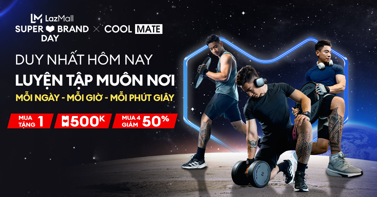 Sale 22-8｜Thời trang｜Coolmate｜Mua 3 giảm 40%／Mua 4 giảm 50%＋Voucher 500K cho đơn 1 triệu